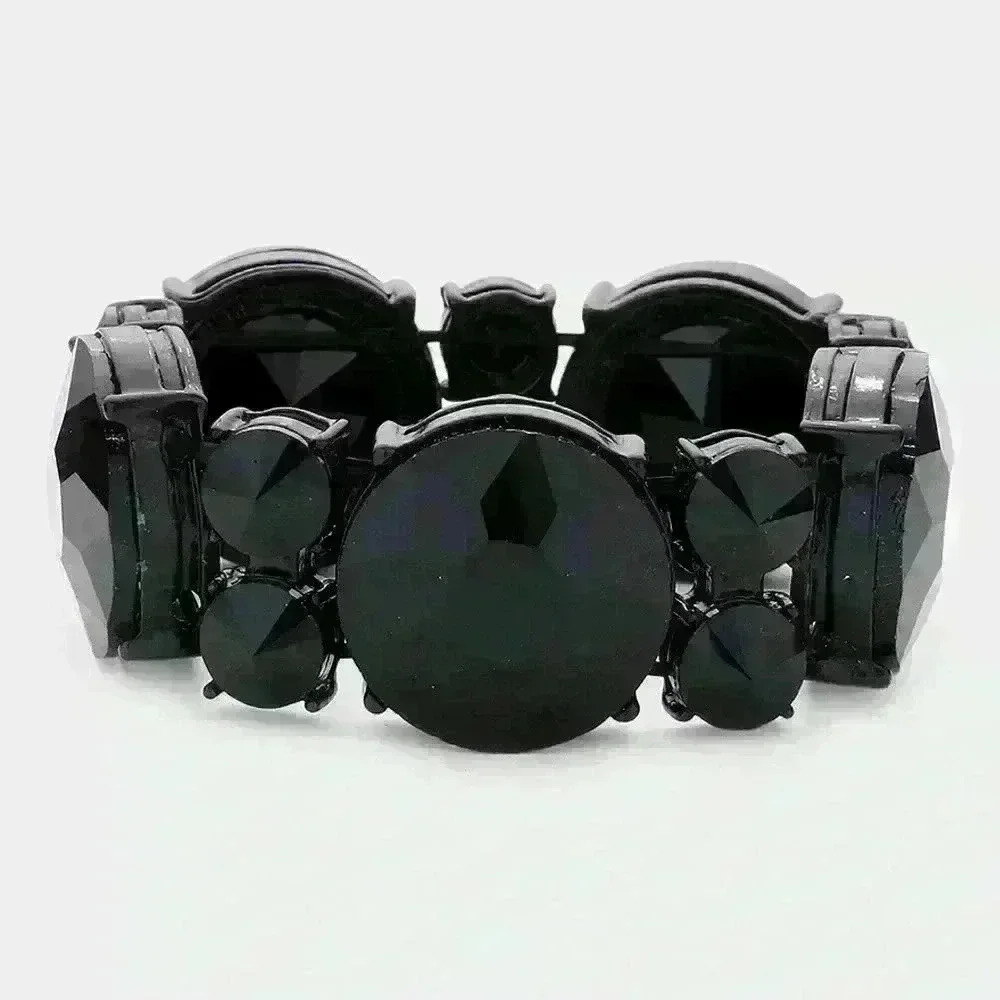 CRYSTAL RHINESTONE CHUNKY BRACELET STRETCH